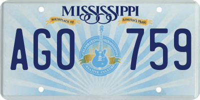 MS license plate AGO759