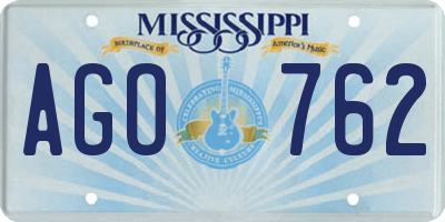 MS license plate AGO762