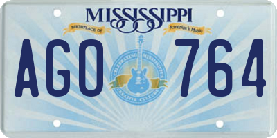 MS license plate AGO764