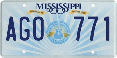MS license plate AGO771