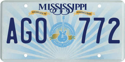 MS license plate AGO772