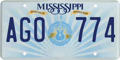 MS license plate AGO774