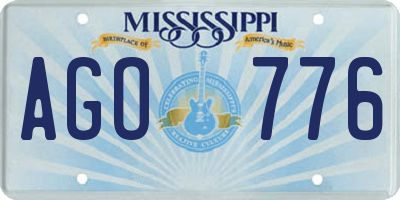 MS license plate AGO776