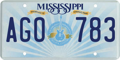 MS license plate AGO783