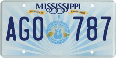 MS license plate AGO787