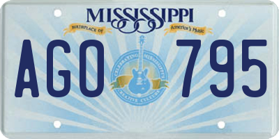 MS license plate AGO795