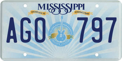 MS license plate AGO797