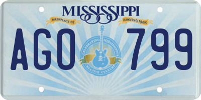 MS license plate AGO799