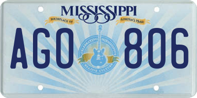 MS license plate AGO806