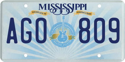 MS license plate AGO809