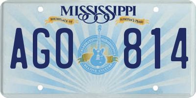 MS license plate AGO814