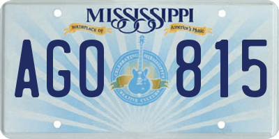 MS license plate AGO815