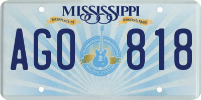 MS license plate AGO818