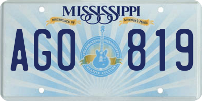 MS license plate AGO819