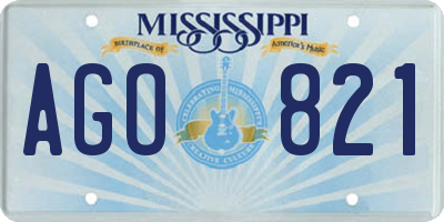 MS license plate AGO821