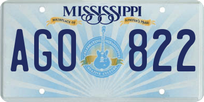 MS license plate AGO822