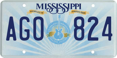 MS license plate AGO824