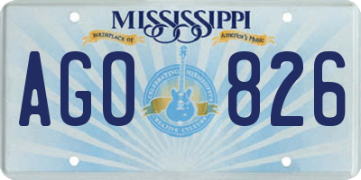 MS license plate AGO826