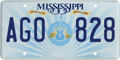 MS license plate AGO828