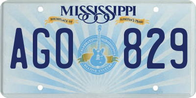 MS license plate AGO829
