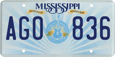 MS license plate AGO836