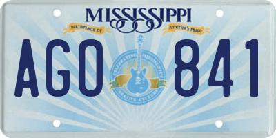 MS license plate AGO841