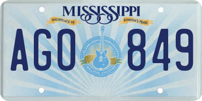 MS license plate AGO849