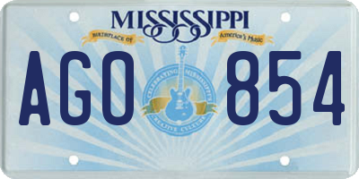MS license plate AGO854