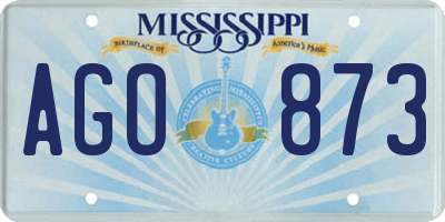 MS license plate AGO873