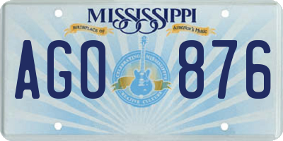 MS license plate AGO876