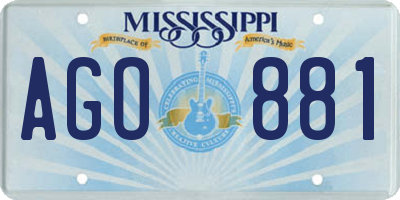 MS license plate AGO881