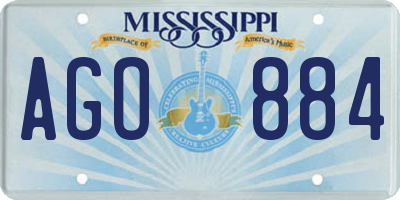MS license plate AGO884