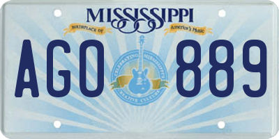MS license plate AGO889