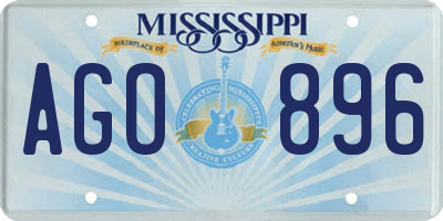 MS license plate AGO896