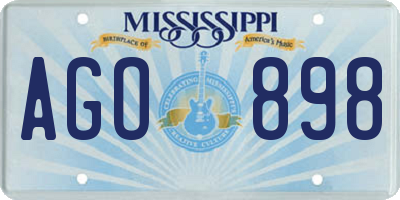 MS license plate AGO898