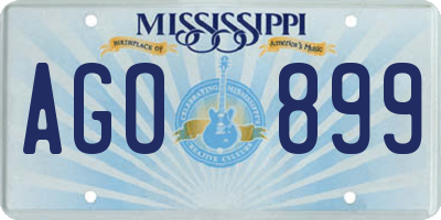 MS license plate AGO899