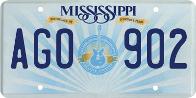 MS license plate AGO902