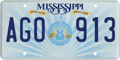 MS license plate AGO913