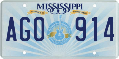 MS license plate AGO914
