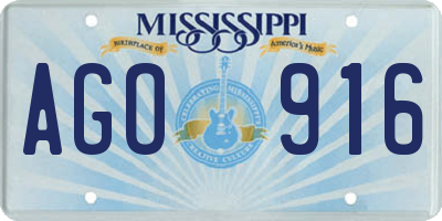 MS license plate AGO916