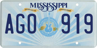 MS license plate AGO919