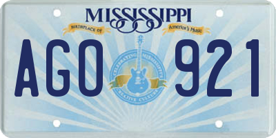 MS license plate AGO921