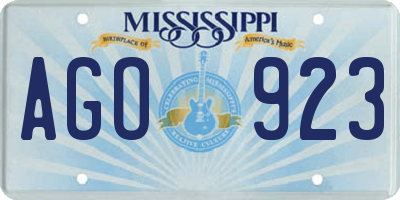MS license plate AGO923