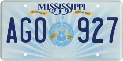 MS license plate AGO927