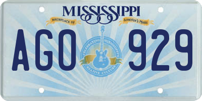 MS license plate AGO929