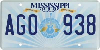 MS license plate AGO938