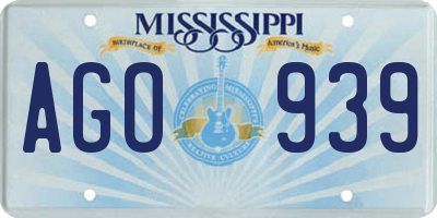 MS license plate AGO939
