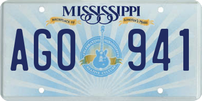 MS license plate AGO941
