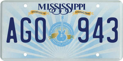 MS license plate AGO943