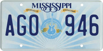 MS license plate AGO946